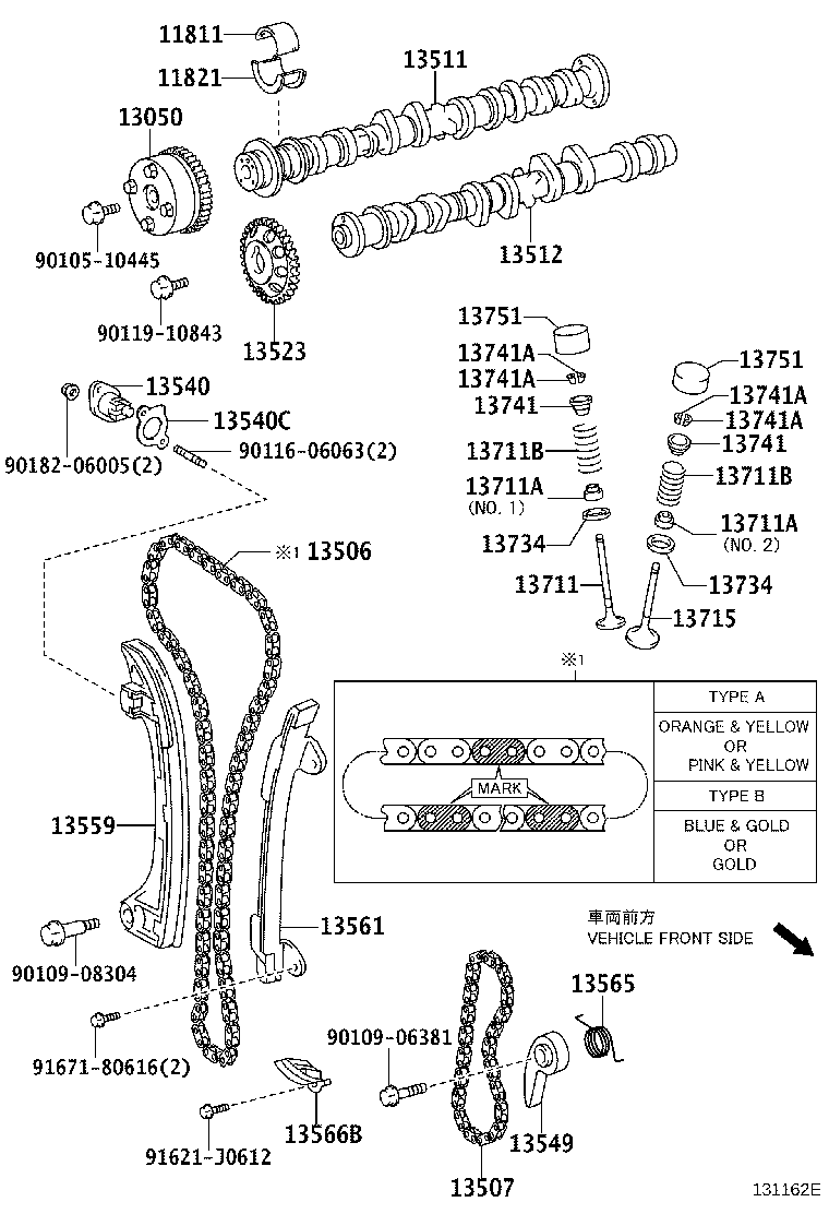 TOYOTA 13561-28010 - Σετ καδένας χρονισμού parts5.com