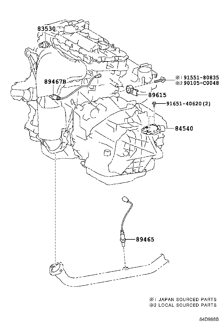 TOYOTA 894670R060 - Lambda Sensor parts5.com