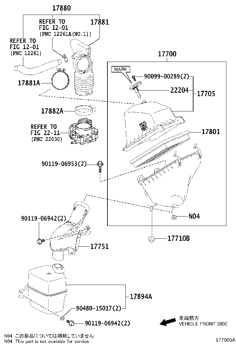 TOYOTA 178010V020 - Φίλτρο αέρα parts5.com