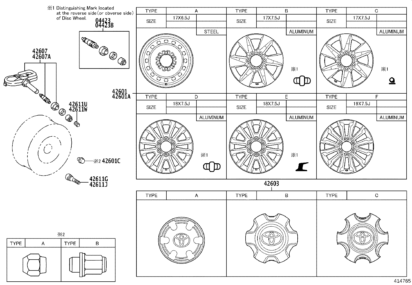 TOYOTA 42607-48020 - Czujnik w kole, system kontroli ciśnienia w ogumieniu parts5.com