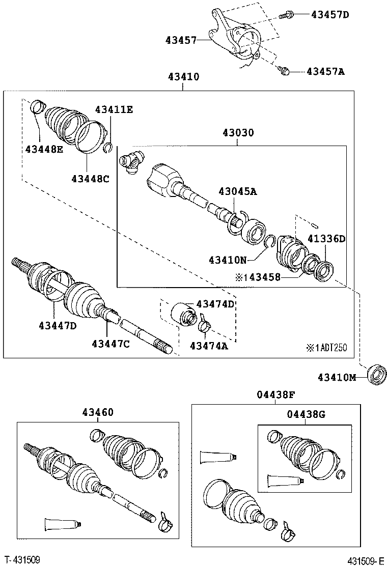 TOYOTA 4303005200 - Σετ άρθρωσης, άξονας μετάδ. κίν. parts5.com