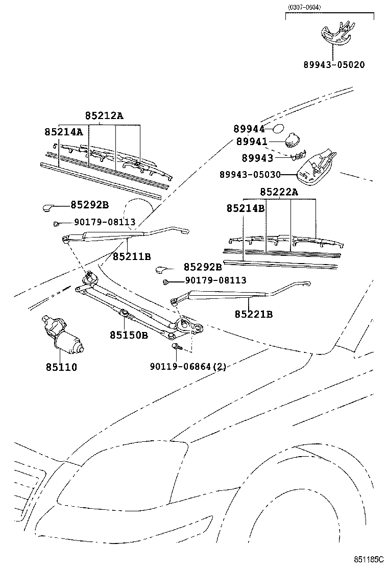 TOYOTA 85212-05081 - Silecek süpürgesi parts5.com