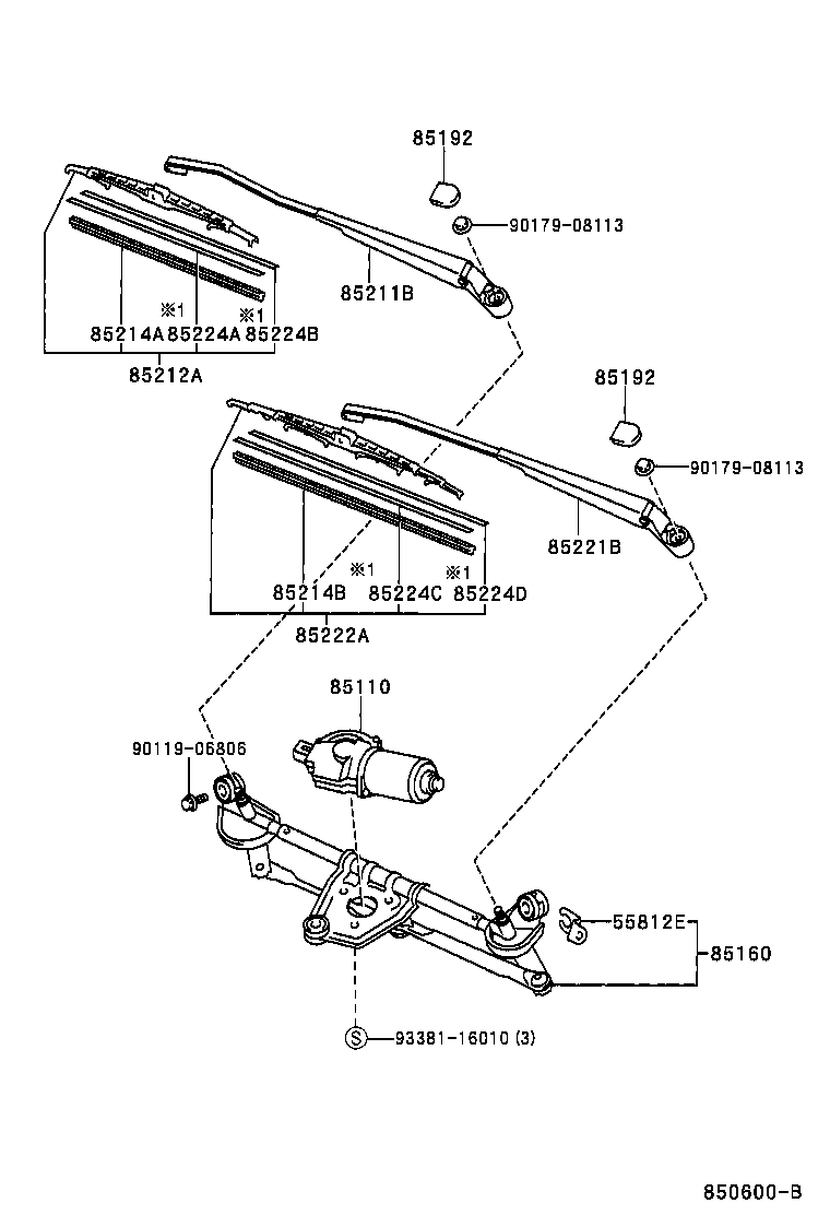 TOYOTA 85212-44031 - Silecek süpürgesi parts5.com