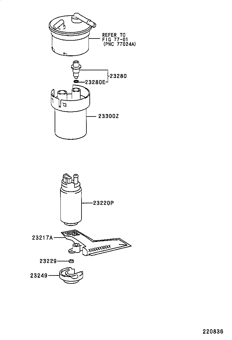 TOYOTA 23217-21030 - Pompa combustibil parts5.com