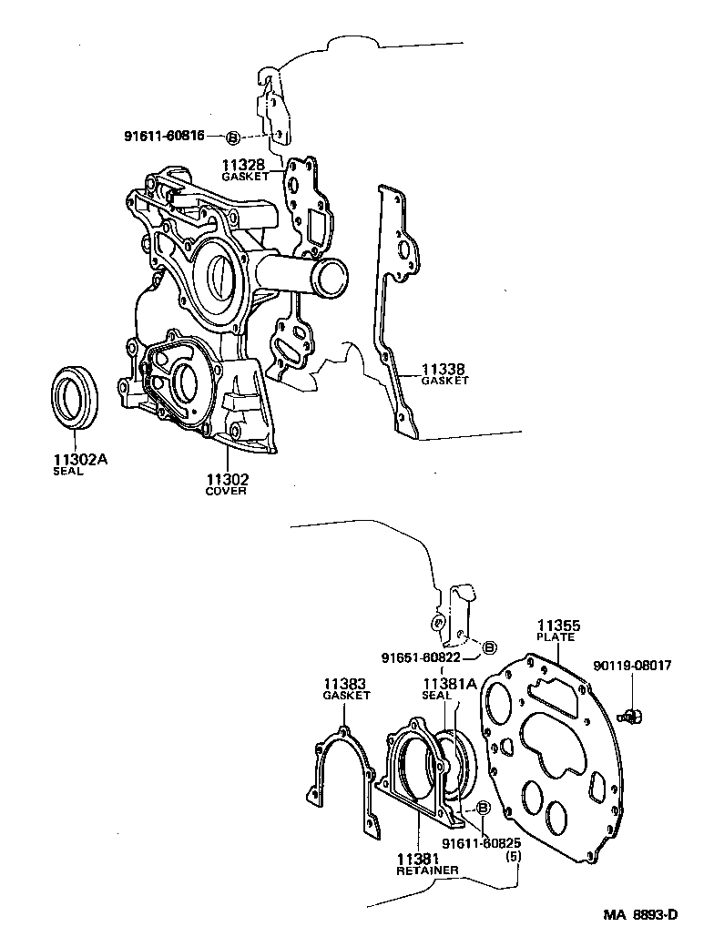 TOYOTA 90311-80010 - Tömítőgyűrű, főtengely parts5.com