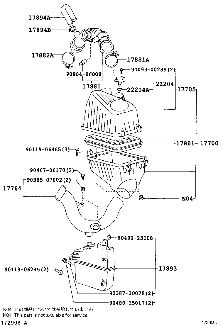 TOYOTA (FAW) 17801-22020 - Filtr powietrza parts5.com