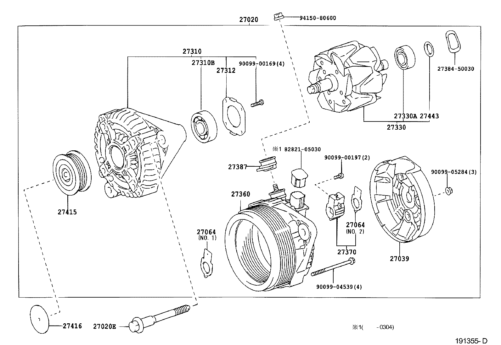 TOYOTA 27060-27040 - Generátor parts5.com