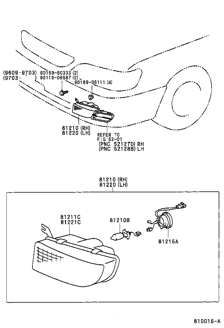 TOYOTA 90981-13018 - Bec, proiector ceata parts5.com