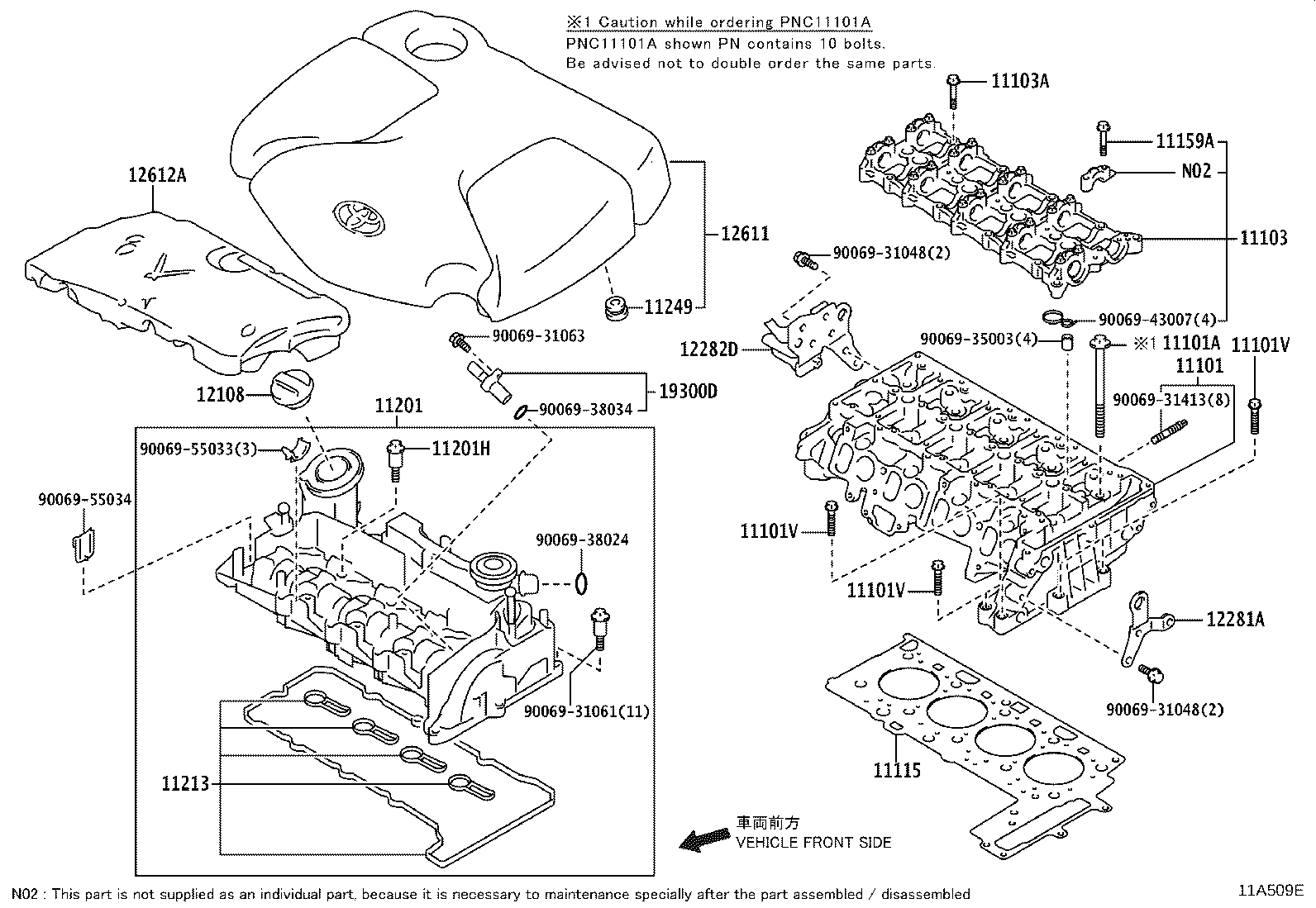 TOYOTA 90069-31065 - Komplet vijakov glave valja parts5.com