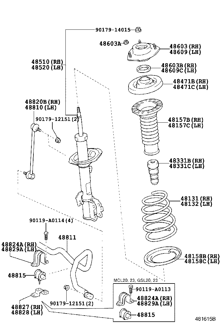 TOYOTA 4860908020 - Top Strut Mounting parts5.com