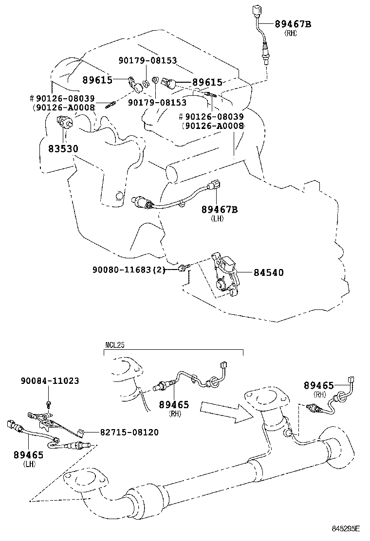 TOYOTA 8946508030 - Lambda Sensor parts5.com