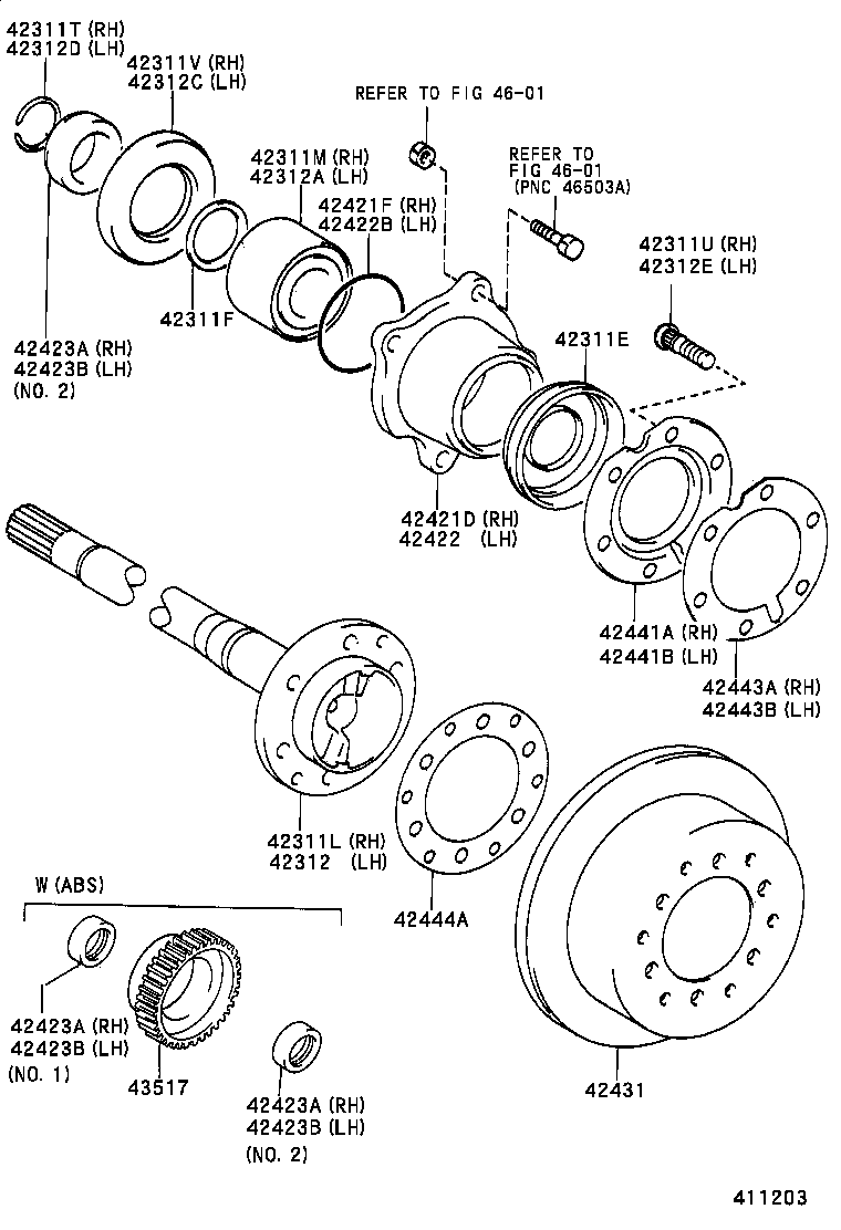 TOYOTA 90520-36045 - Zestaw łożysk koła parts5.com