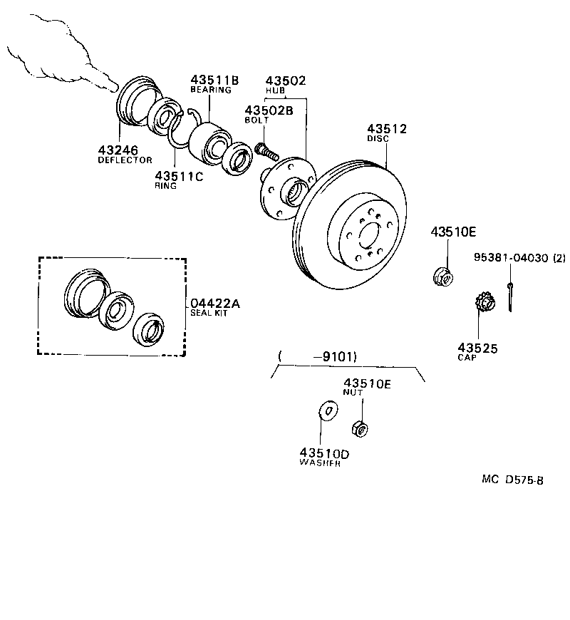 LEXUS 90369-38003 - Komplet kolesnega lezaja parts5.com