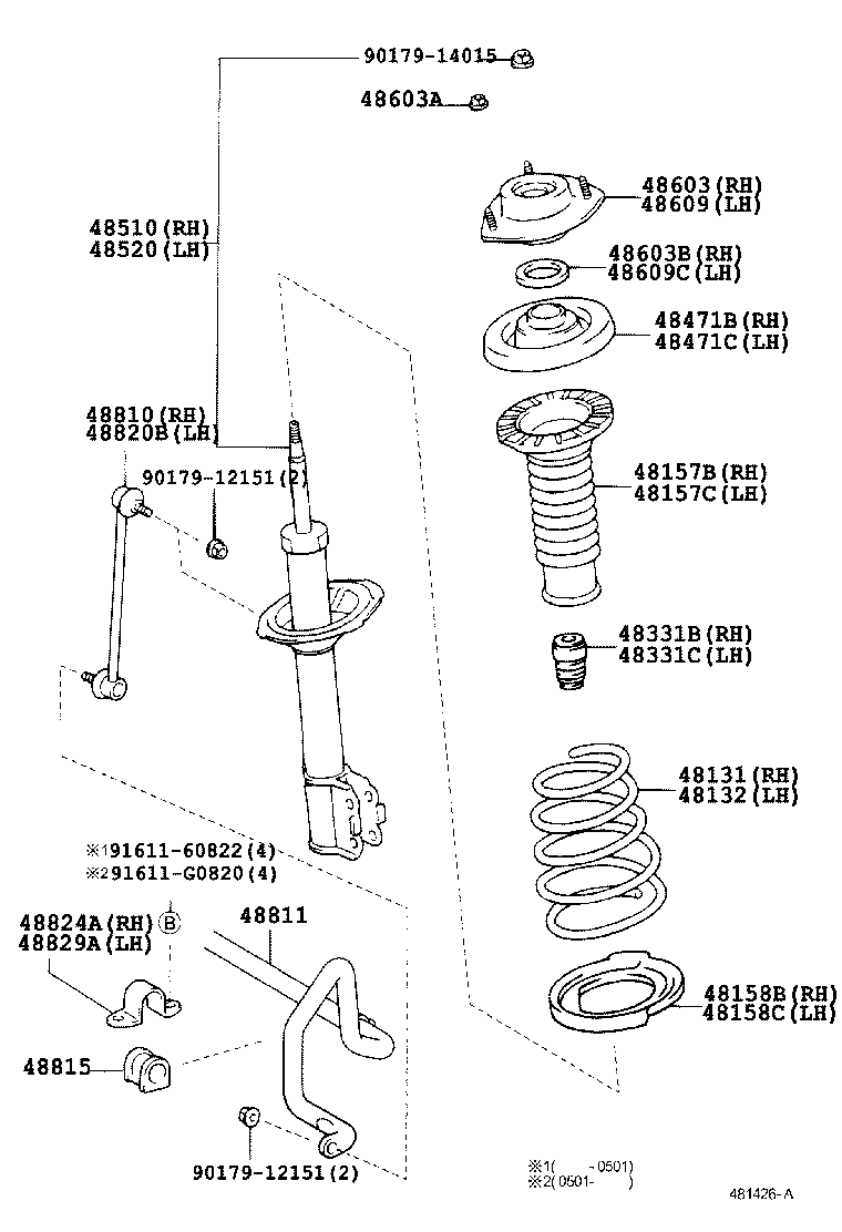 TOYOTA 48609-33170 - Top Strut Mounting parts5.com