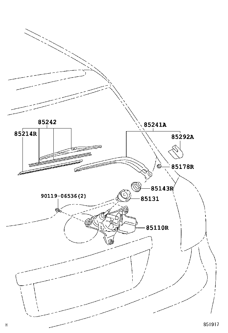 TOYOTA 85242 02040 - Перо на чистачка parts5.com