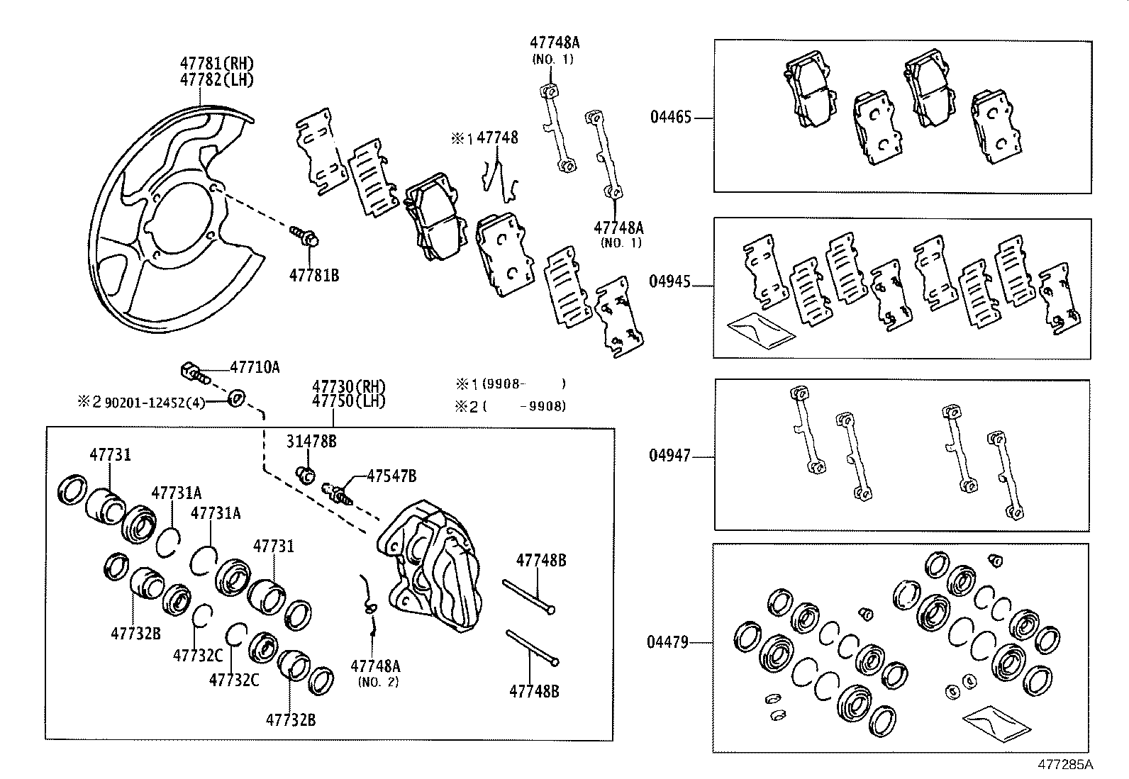 TOYOTA 04465-60230 - Set placute frana,frana disc parts5.com