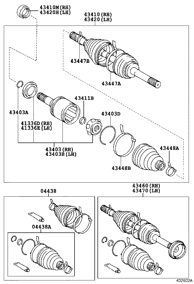 TOYOTA #43430-60040 - Zestaw przegubu, wał napędowy parts5.com