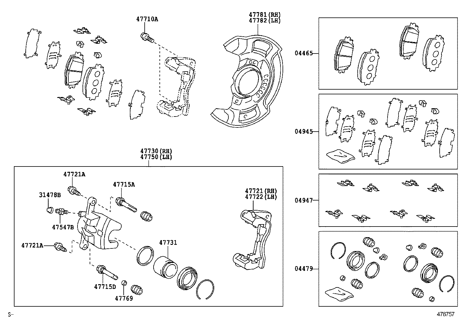 LEXUS 04465-12610 - Set placute frana,frana disc parts5.com