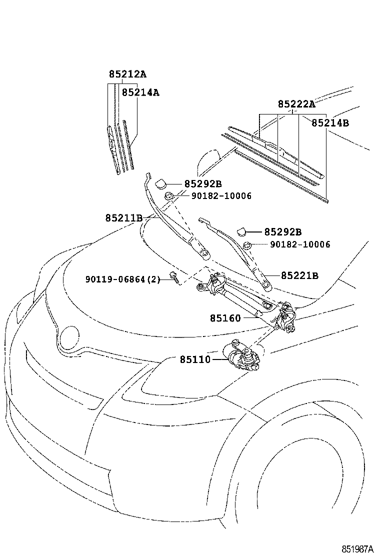 TOYOTA 85222-52180 - Pyyhkijänsulka parts5.com