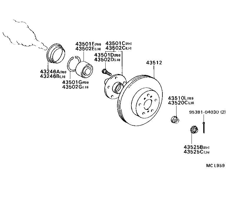 TOYOTA 90080-36021 - Komplet ležaja točka parts5.com