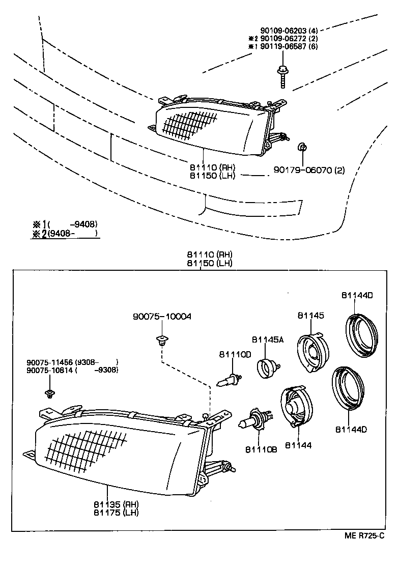 TOYOTA 9098113017 - Bec, far pentru viraje parts5.com