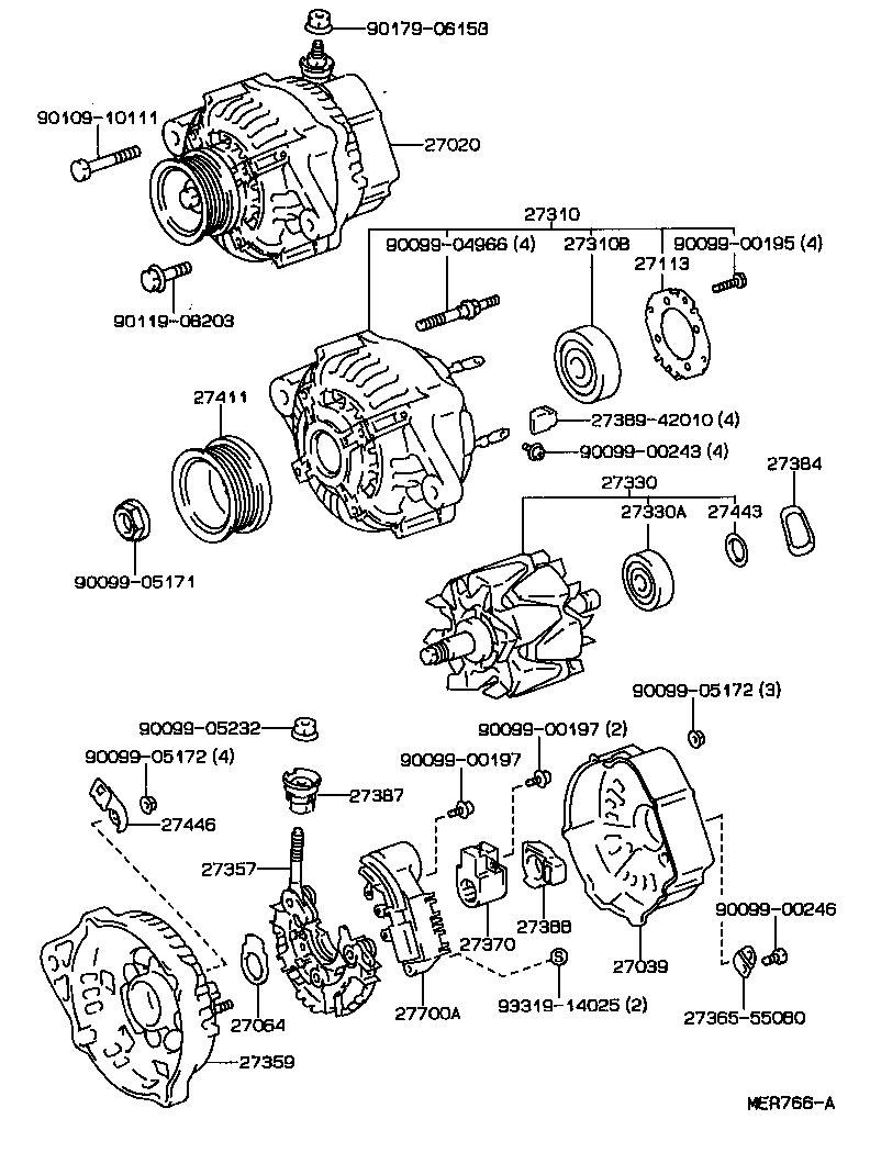 TOYOTA 2706062090 - Alternatör parts5.com