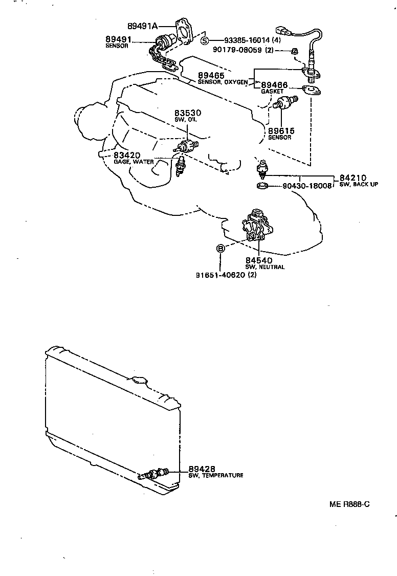 TOYOTA 8946539435 - Sonda lambda parts5.com