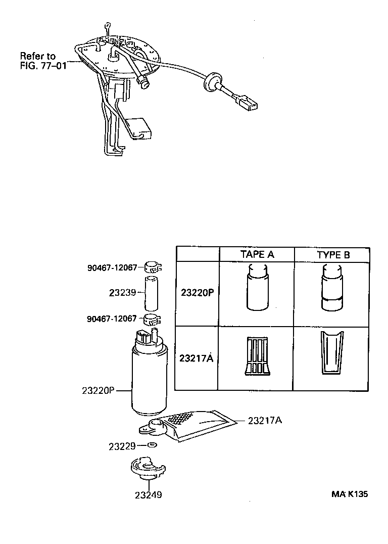 TOYOTA 23220-74021 - Yakıt pompası parts5.com