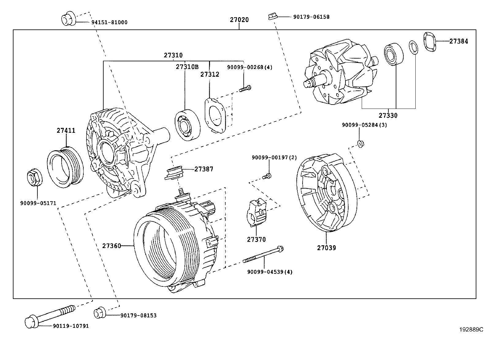 TOYOTA 27370-58460 - Holder, carbon brushes parts5.com