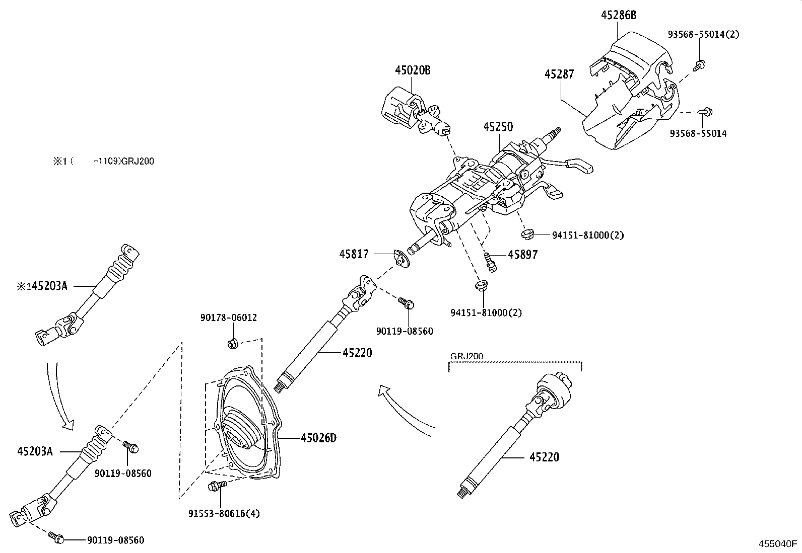 TOYOTA 4522060230 - Joint, steering shaft parts5.com