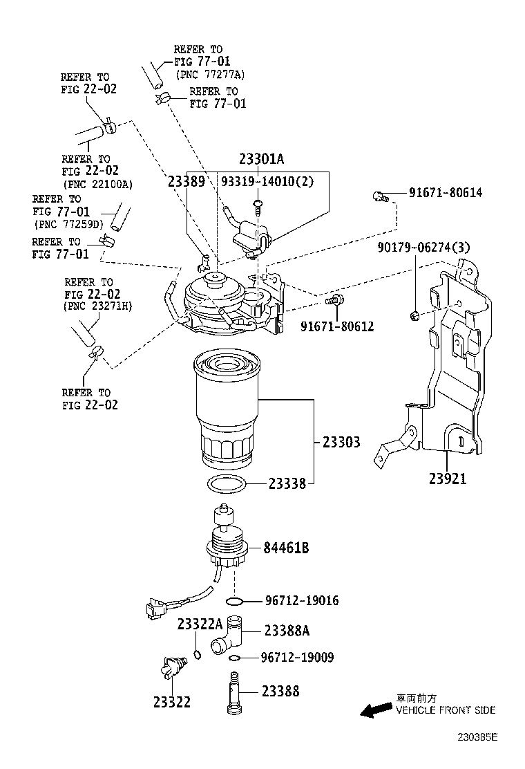 TOYOTA 23390-33020 - Filtru combustibil parts5.com