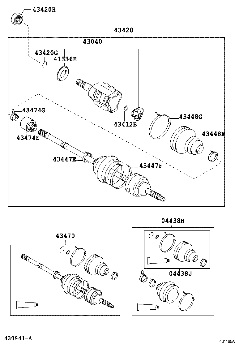 TOYOTA 43470-09A21 - Set articulatie, planetara parts5.com