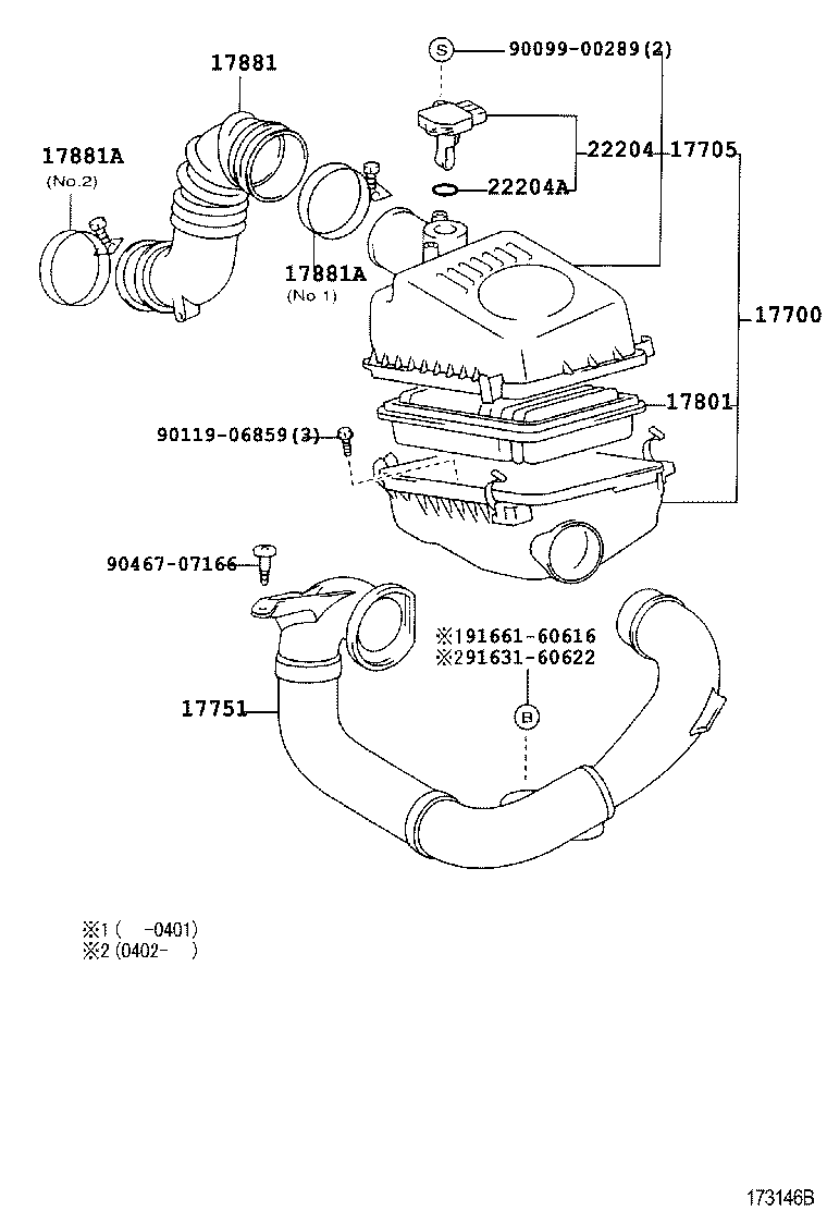 TOYOTA 1770022120 - Filtr powietrza parts5.com