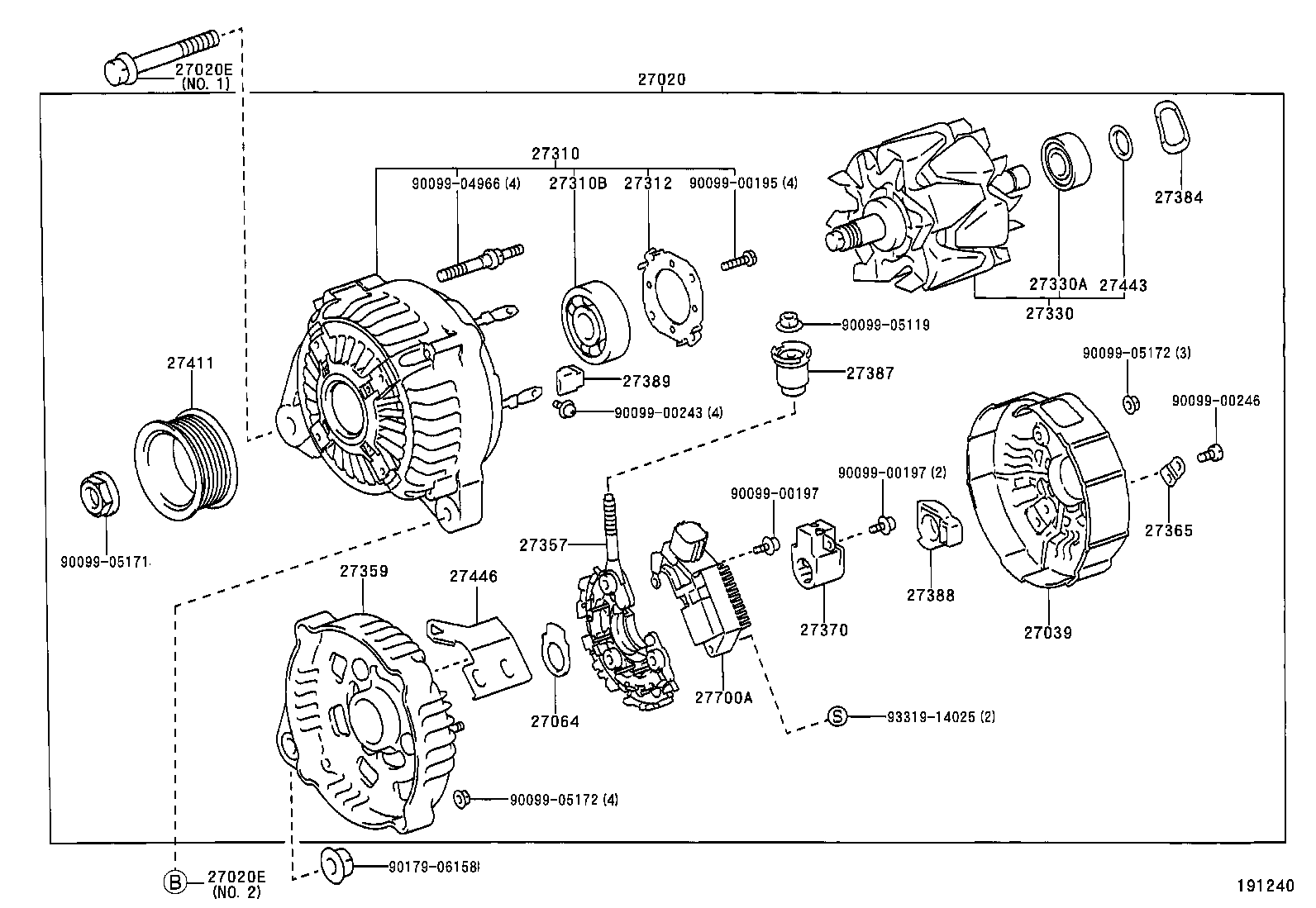 TOYOTA 2733028050 - Alternador parts5.com