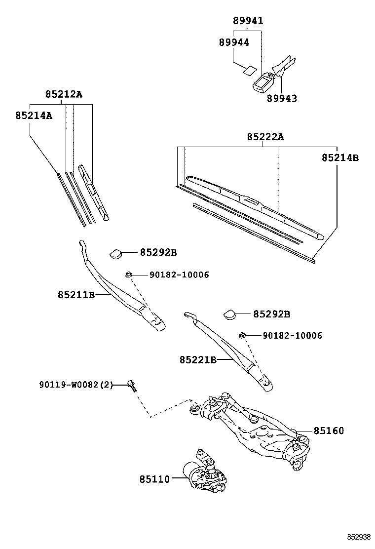 TOYOTA 85212-02250 - Pyyhkijänsulka parts5.com