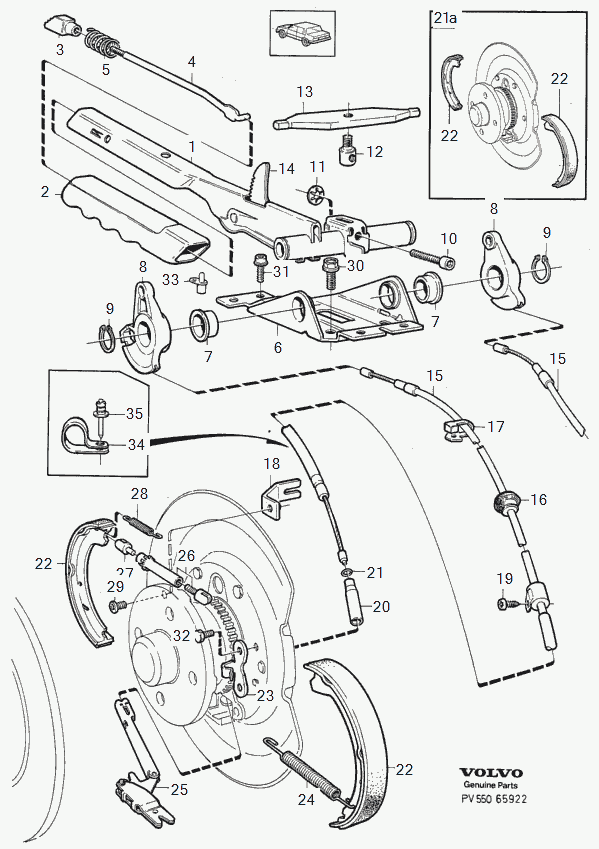 Volvo 3516881 - Brake Shoe Set, parking brake parts5.com