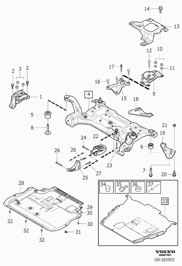 Volvo 9487349 - Holder, engine mounting parts5.com