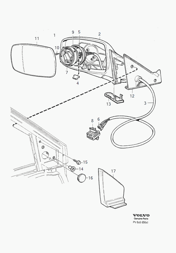 Volvo 9447753 - Sticla oglinda, oglinda retrovizoare exterioara parts5.com