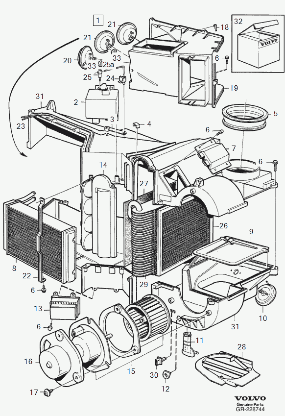 Volvo 1 307 236 - Schimbator caldura, incalzire habitaclu parts5.com