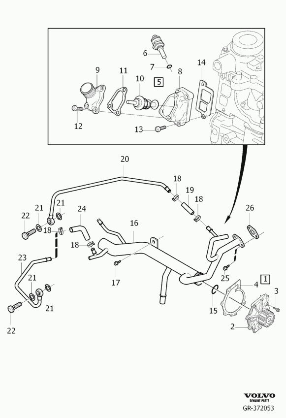 Volvo 3 129 366 8 - Water Pump parts5.com