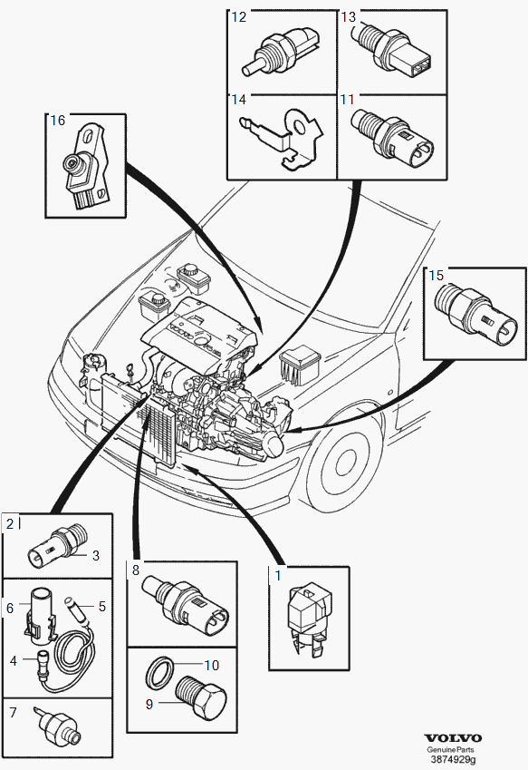 Volvo 2 724 84 - Sender Unit, oil pressure parts5.com