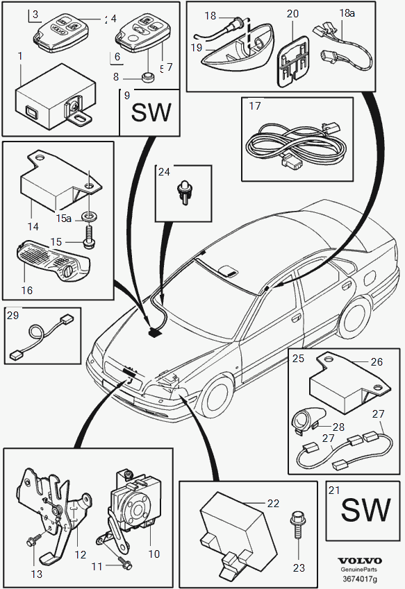 Volvo 9166199 - Carcasa transmitator portabil parts5.com