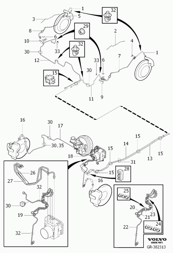 Volvo 31261882 - Brake Hose parts5.com