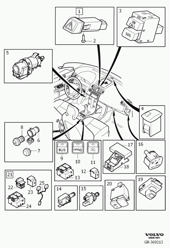 Volvo 3 077 393 5 - Ключ за спирачните светлини parts5.com