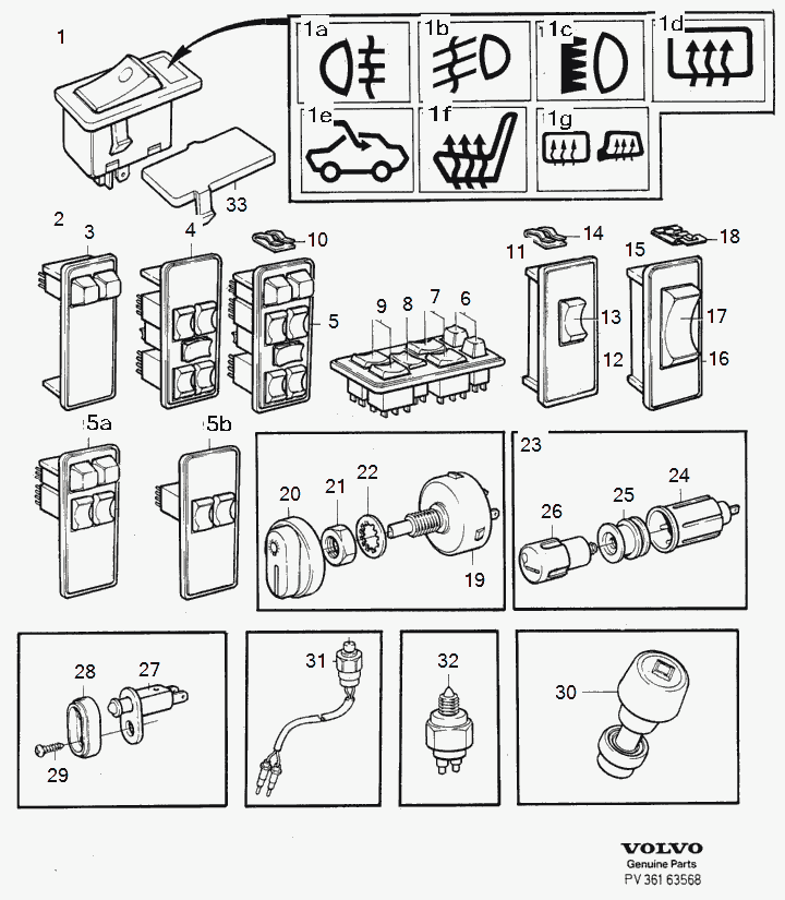 Volvo 1347063 - Switch, window regulator parts5.com