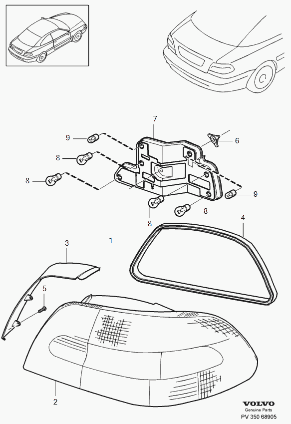 Volvo 989762 - Hõõgpirn, tagatuli parts5.com