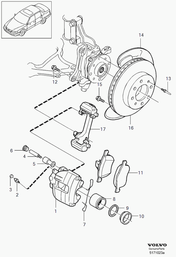 Volvo 30648017 - Vodeći svornjak, kočno sedlo parts5.com