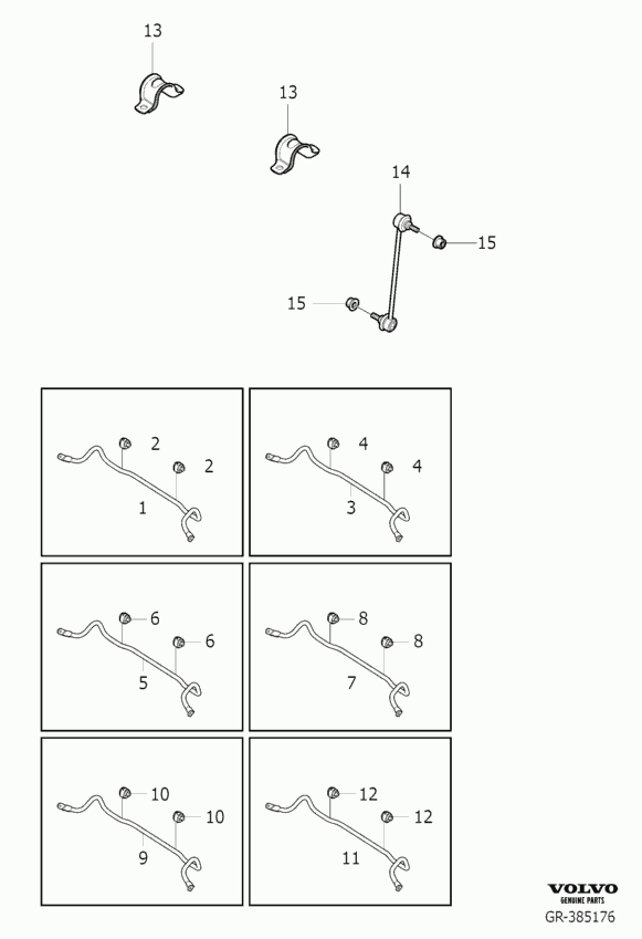 Volvo 31387960 - Bearing Bush, stabiliser parts5.com