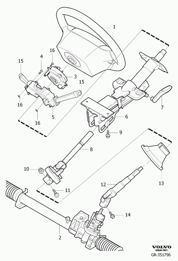 Volvo 30741950 - Caseta directie parts5.com