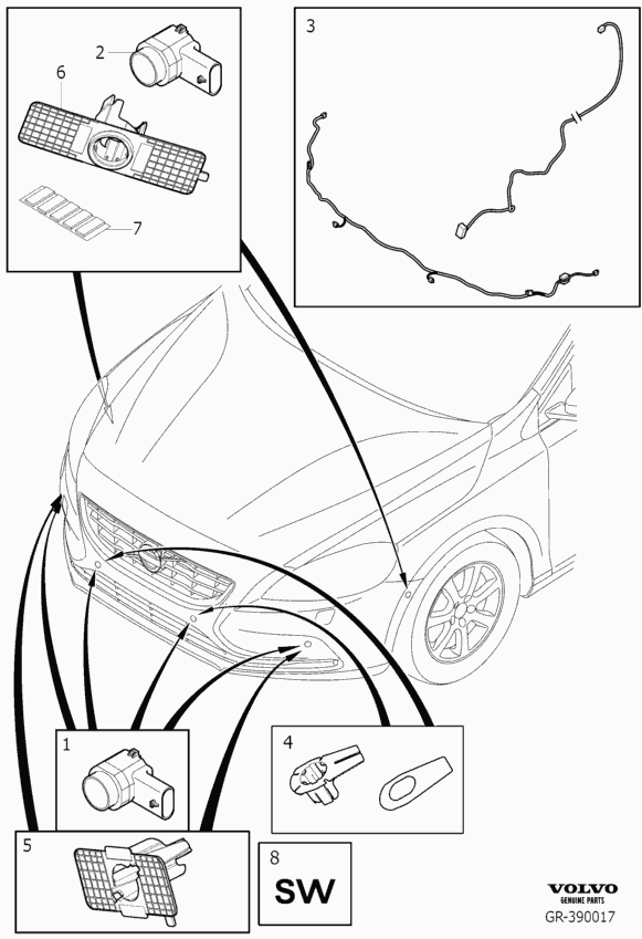 Volvo 31341344 - Sensor, Einparkhilfe parts5.com